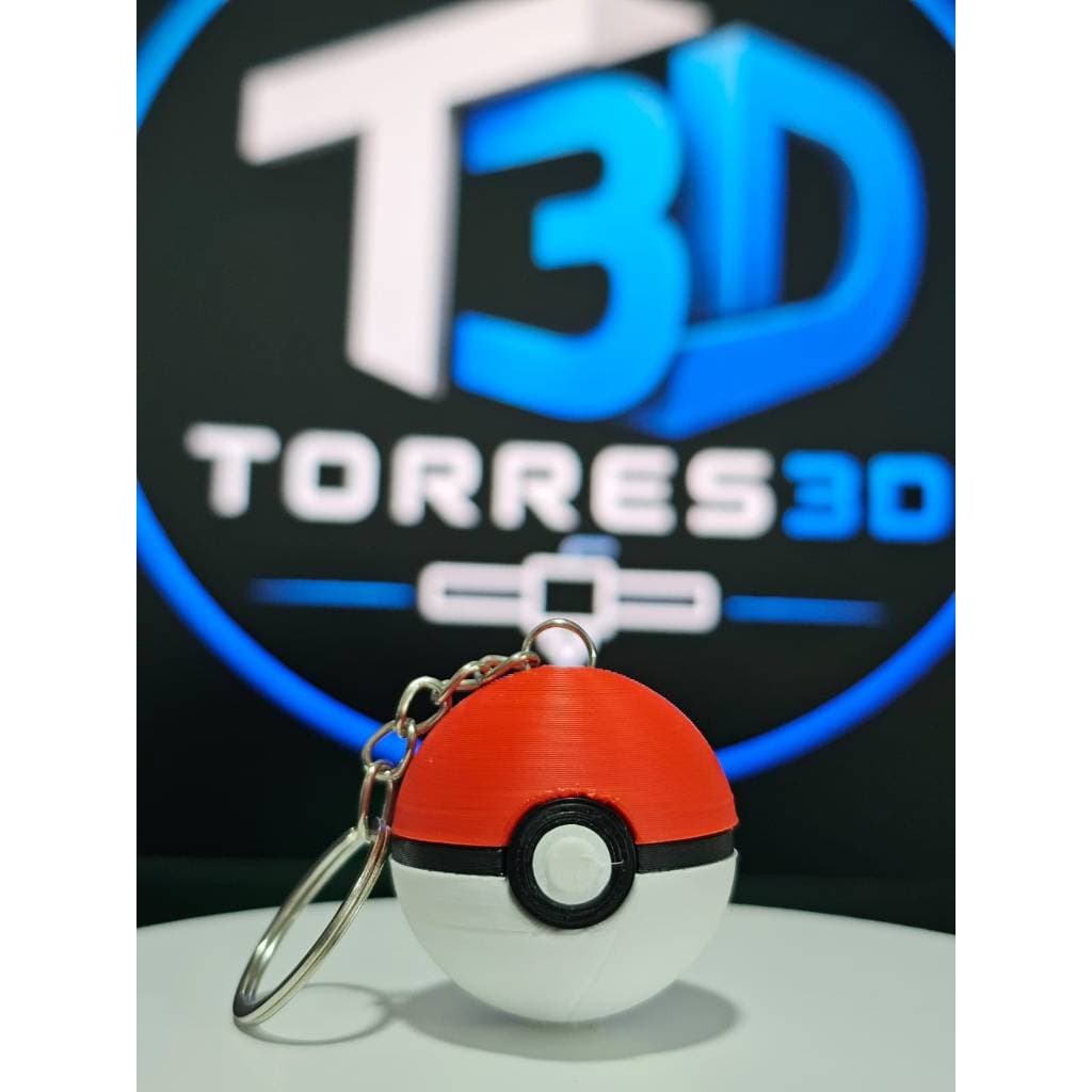 Chaveiro Pokébola Pokémon Impressão 3D | Acessório Geek para Mochila e Chaves