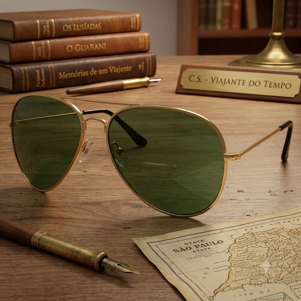 Óculos de Sol Aviador LENTES VERDES Unissex – Lente Escura Proteção UV Estilo Clássico