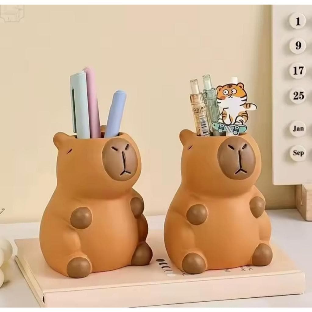 Porta Lápis Capivara Organizador de Mesa Porta Canetas Porta Pincéis de Maquiagem Suporte para Material Escolar Decoraçã