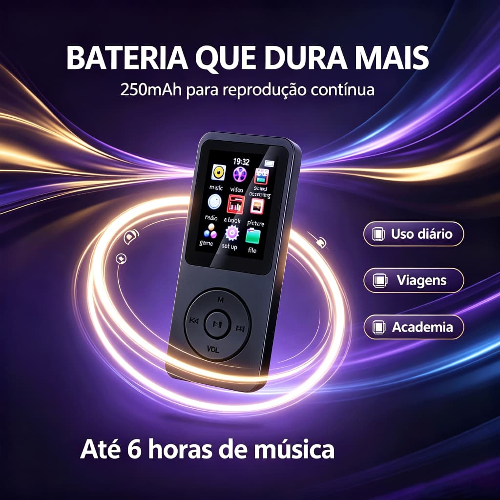 Bluetooth 5.0 MP3 Player HIFI Music Speakers Sport MP4 Media FM Leitor De Rádio Voz Ebook