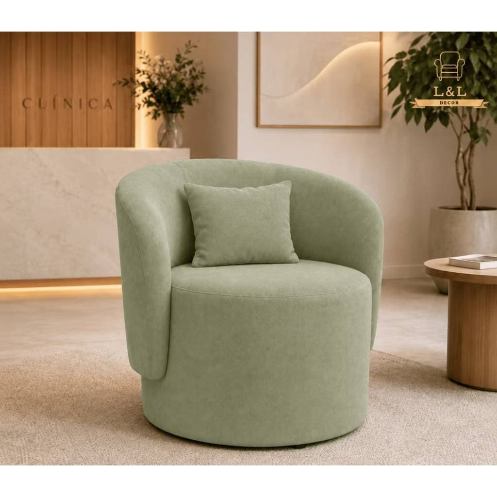 Poltrona para Salão de Beleza Sophia Orgânica Conforto Moderno Bouclé