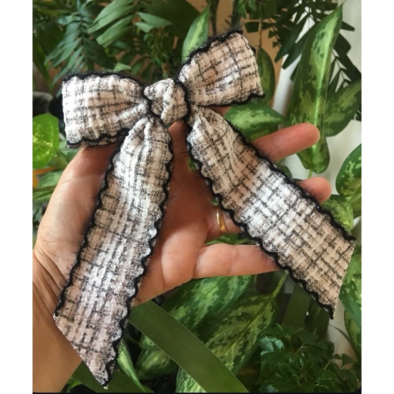 Laço com pontas | Laço de cabelo adulto | Laço tweed | Laço grande | Laço menina | Acessório de cabelo para menina