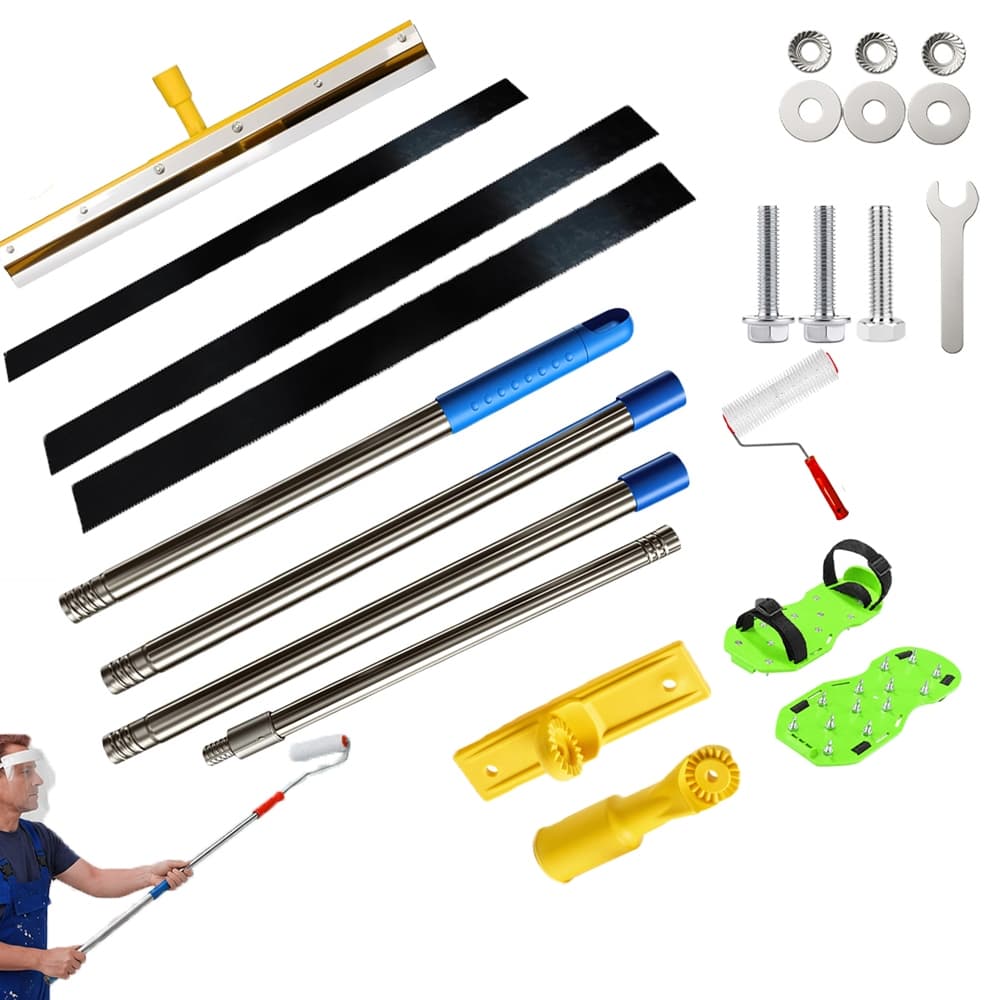 Desempenadeira RODO NIVELADOR P APLICAÇÃO DE ARGAMASSA CIMENTICIA/RESINA EPÓXI Kit 7