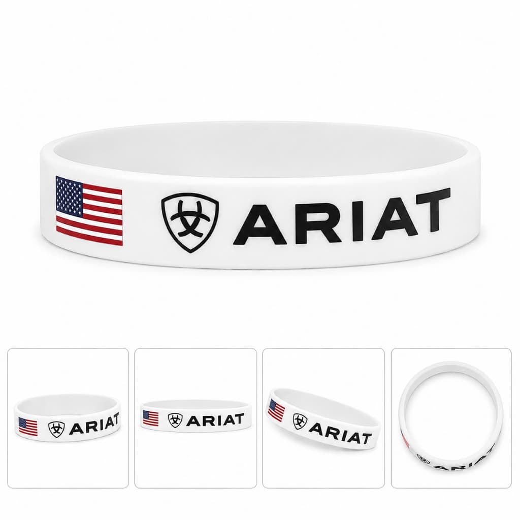 Pulseira Silicone Ariat Unissex Esportiva Country Cowboy Resistente Macia