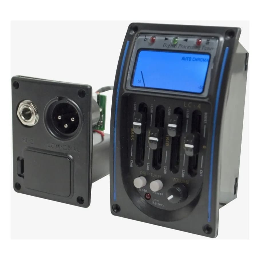 Captador LC-5 para Violão Pré Equalizador 5 Bandas com Afinador Digital