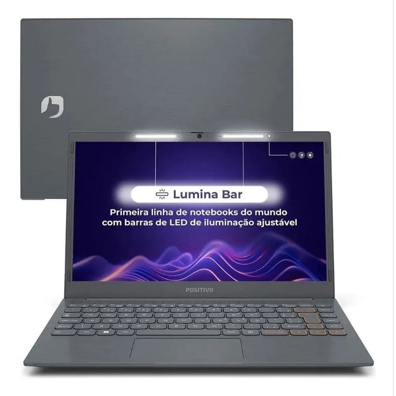 Notebook Positivo Vision C14 Lumina BAR Celeron 4GB 128GB eMMC Tela 14 Polegadas HD Antirreflexo Windows 11 Tecla
