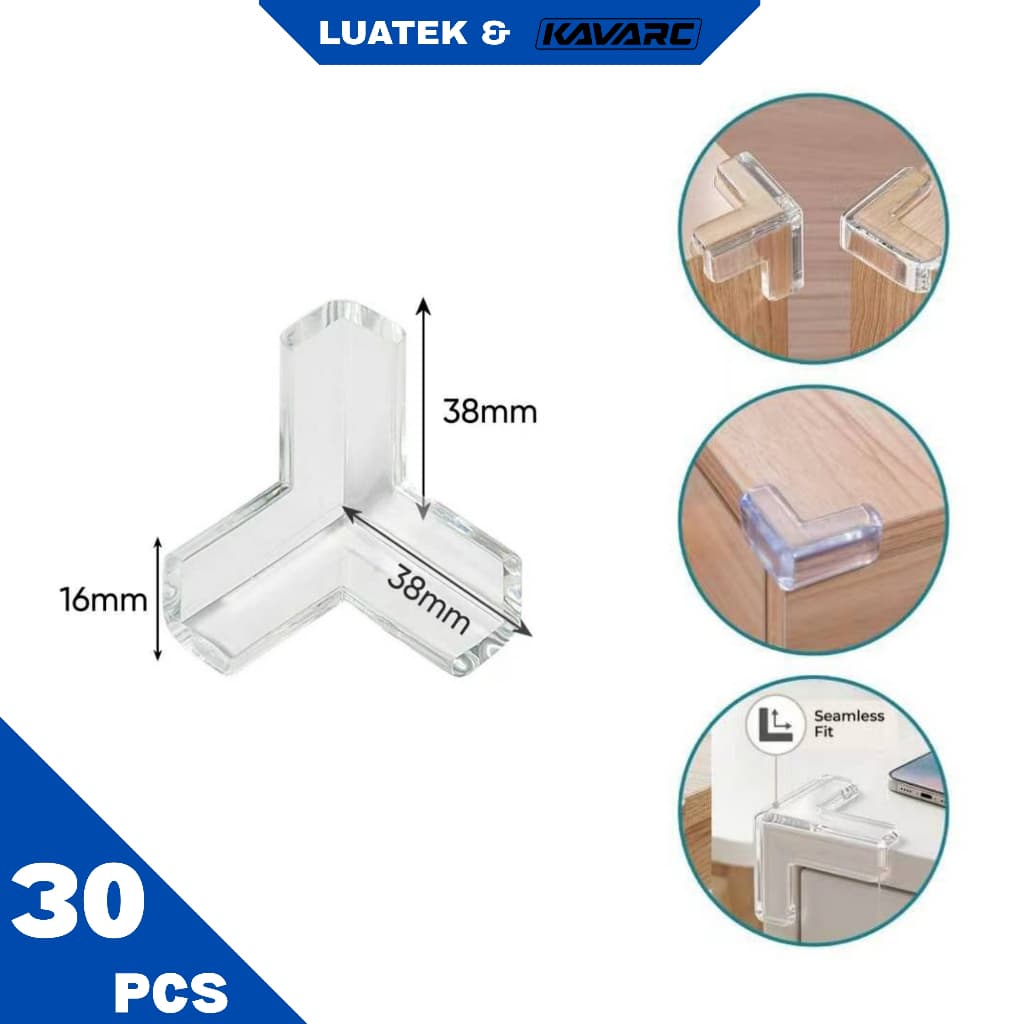 30 Protetor De Silicone De Mesa Quina Protetor Para Móveis Quadrado e Rotundidade Cozinha-LUATEK