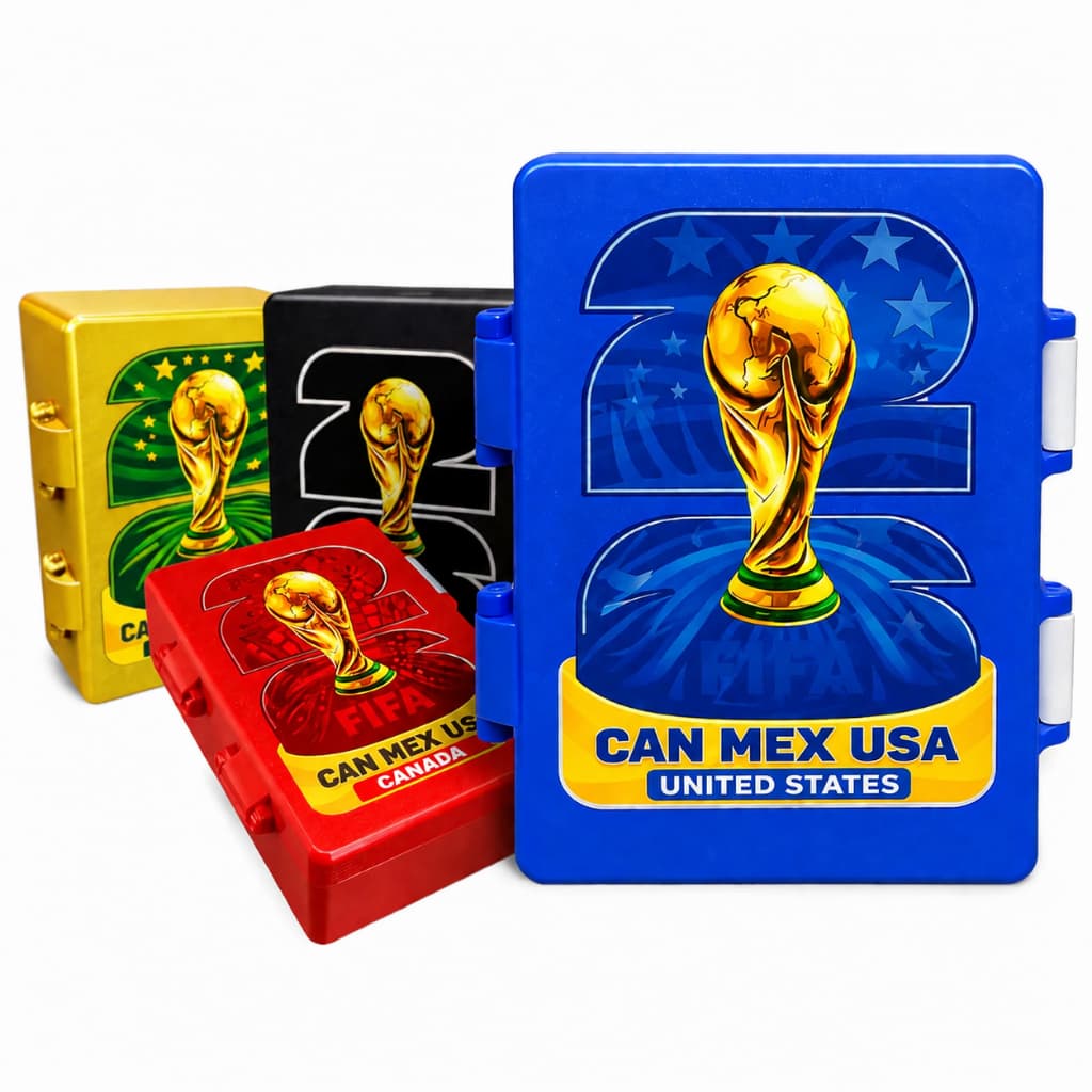 Caixa Organizadora Para +400 Figurinhas Com Divisória Premium Copa Do Mundo Futebol Porta Cards Brasil Case Estojo Album