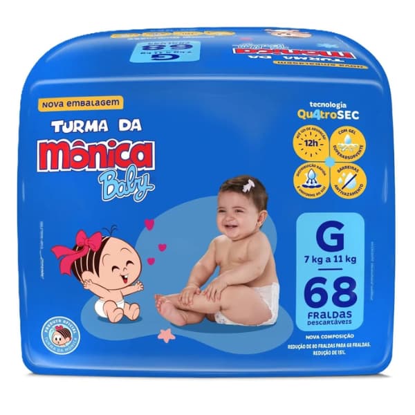 Fralda Turma da Monica Giga G 68UN - SOFTYS