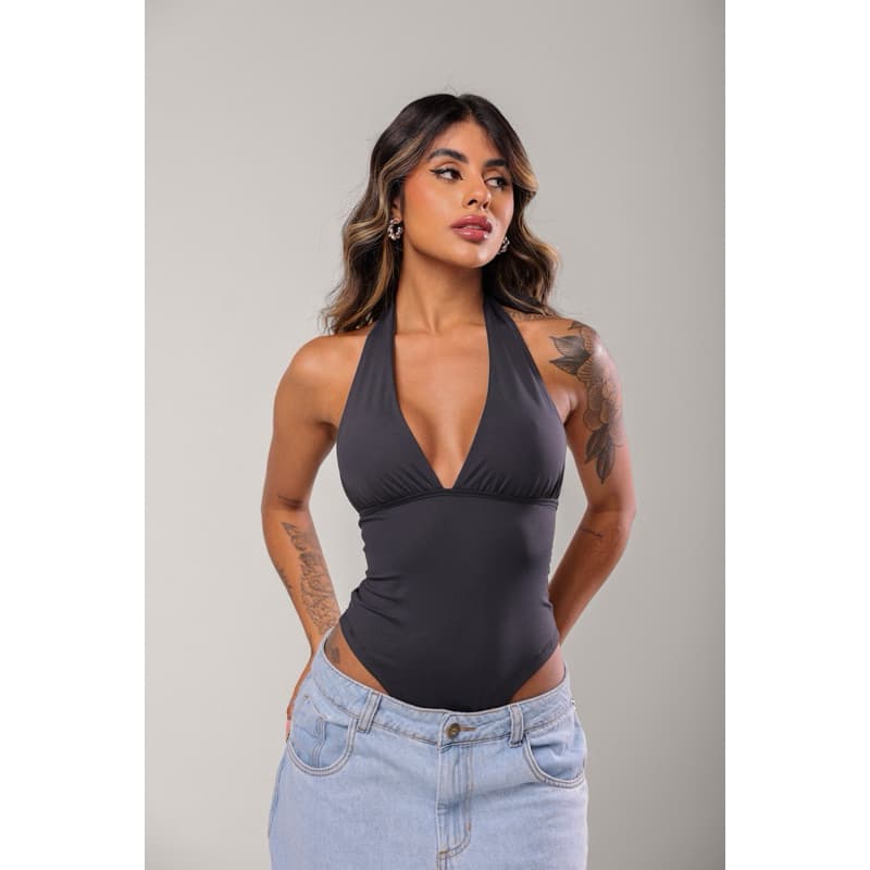 Body Com Amarração no Pescoço