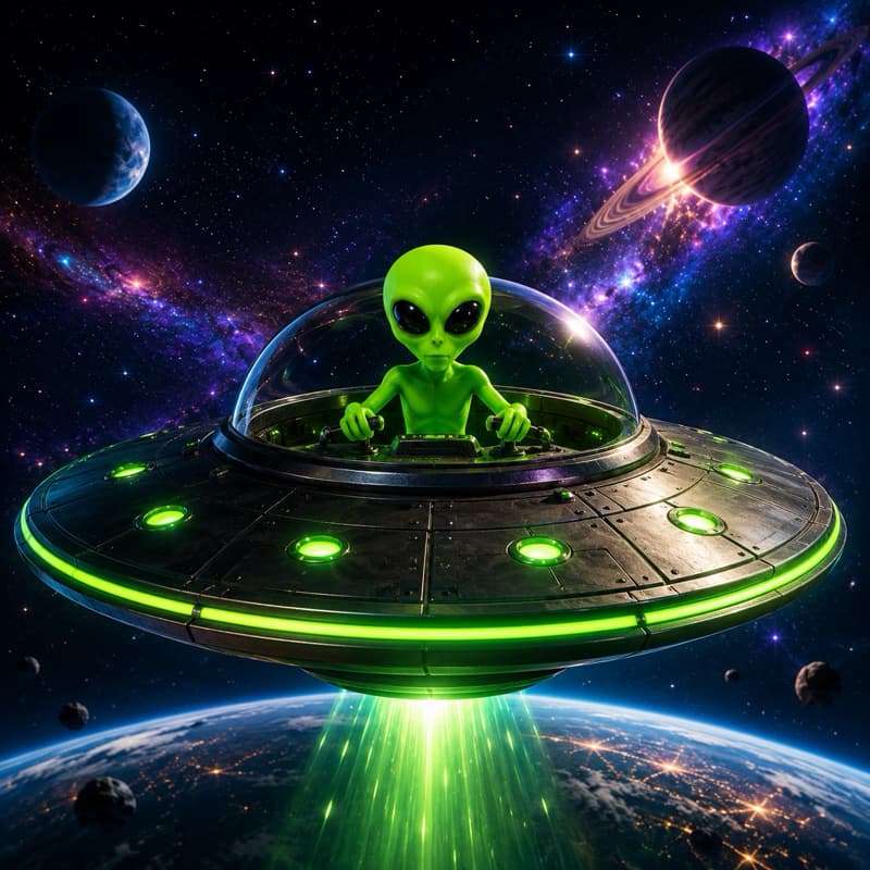 Alien Sentado Decorativo Miniatura Extraterrestre para Mesa Setup Geek Escritório Decoração Criativa Colecionável