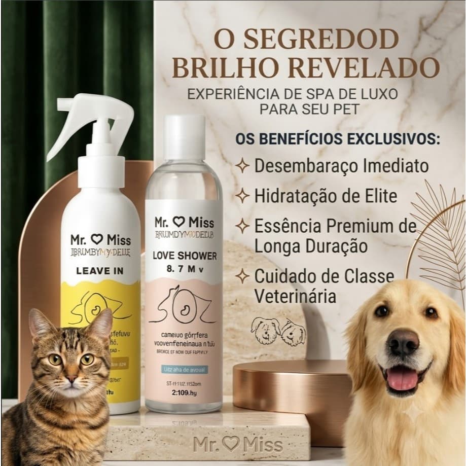 KIT  02 UNID.,  Desembaraçador de Pelos 240ml + Shampoo e condicionador  500 ml gato e cachorro