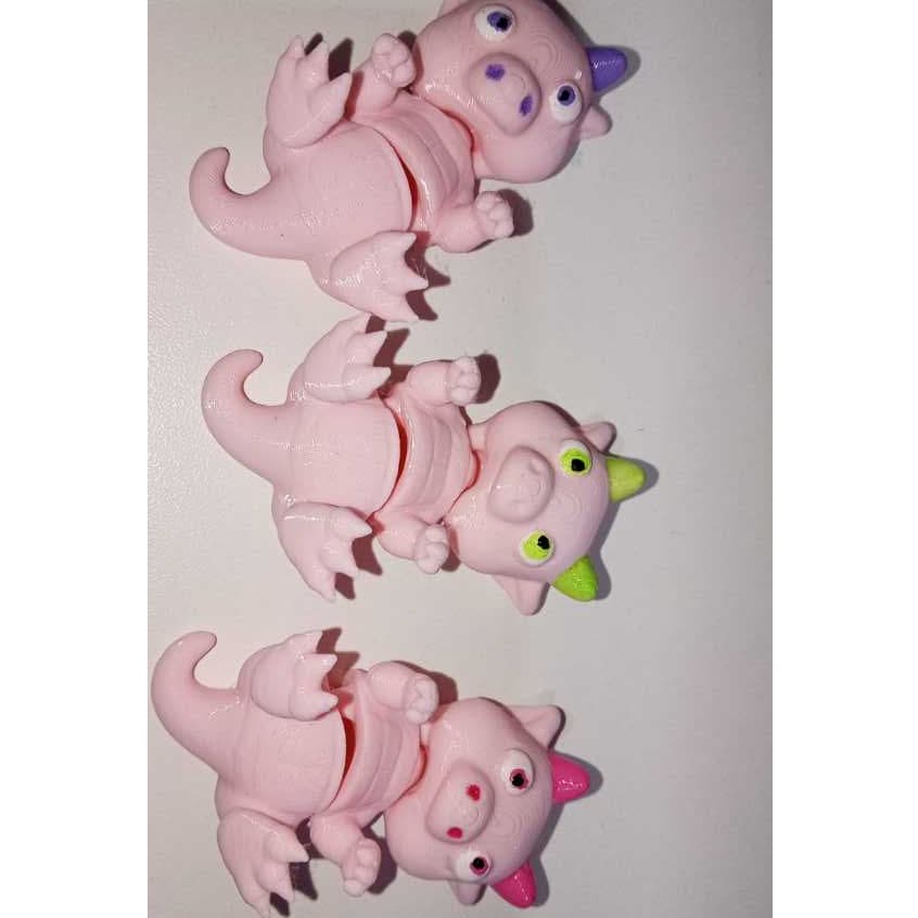 Kit 3 Mini Baby Dragons Articulados – Impressão 3D Premium