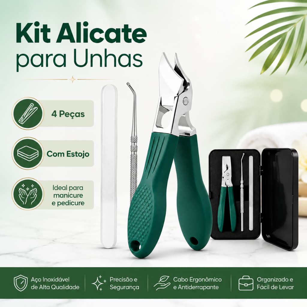 Kit Manicure e Pedicure para Unha Encravada com 3 Ferramentas