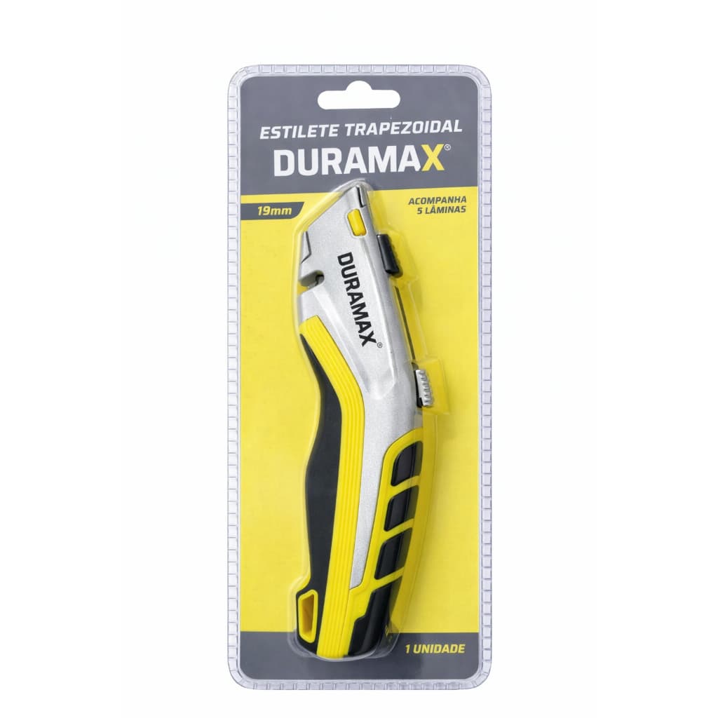 Estilete Duramax 19mm Profissional  Trava de Segurança e Lâminas Extras