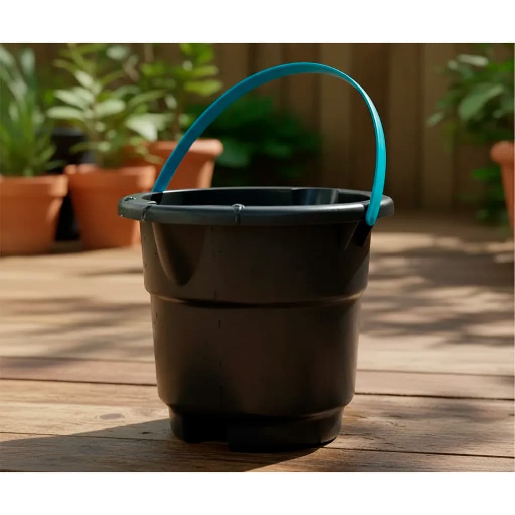 Balde Preto 8 Litros Polipropileno Injetado Ultra Resistente