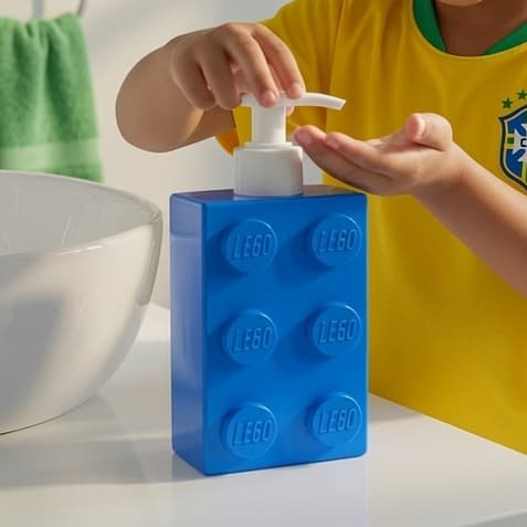 Dispenser Sabonete Líquido Lego Bloco Criativo Porta Sabão Banheiro Lavabo Cozinha Decoração Divertida Organizador Pia