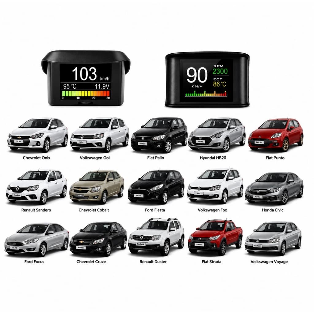 Computador de Bordo OBD2 P10 Chevrolet Ford Fiat VW Nissan Hyundai Honda Toyota Citroen Peugeot Renault ACIMA DE 2008