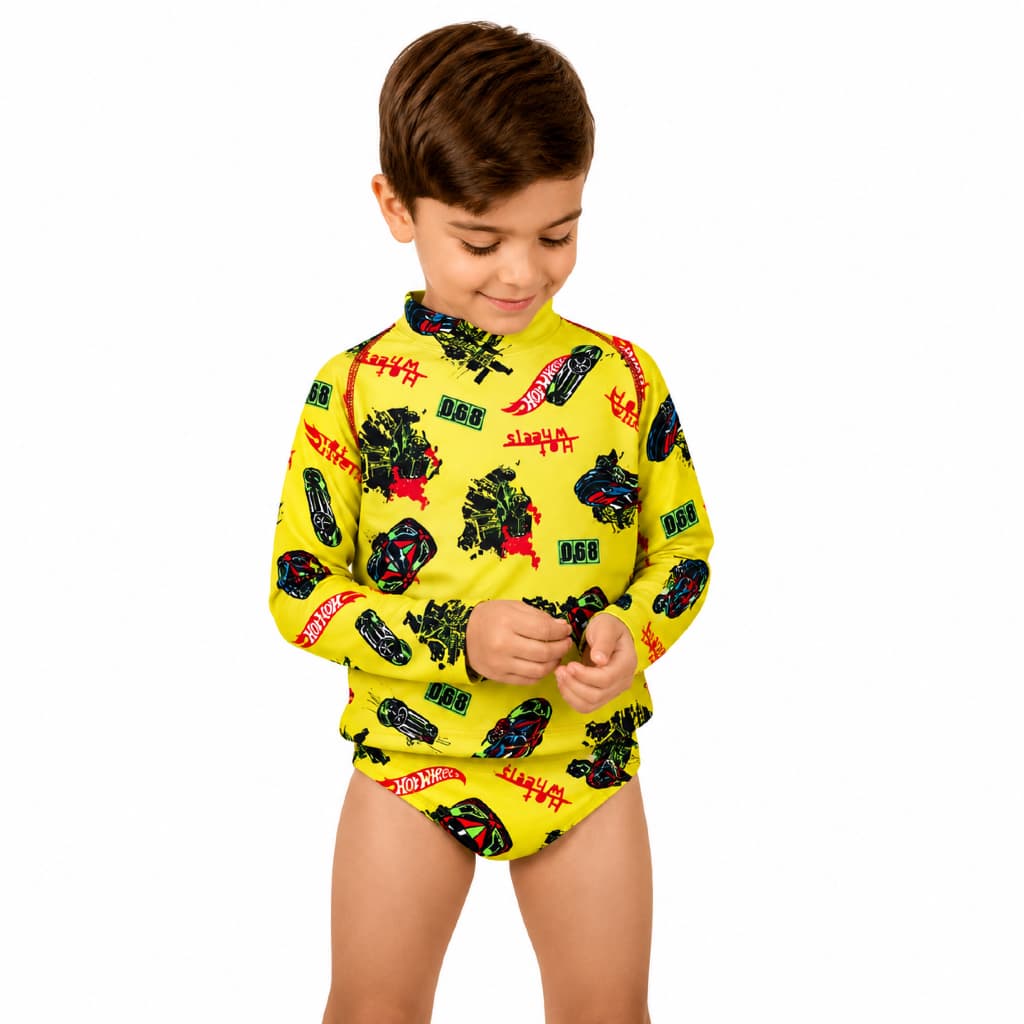 Conjunto Banho Blusa Proteção Solar UV 50+ e Sunga  Infantil Menino Natação Praia Piscina Verão fazer
