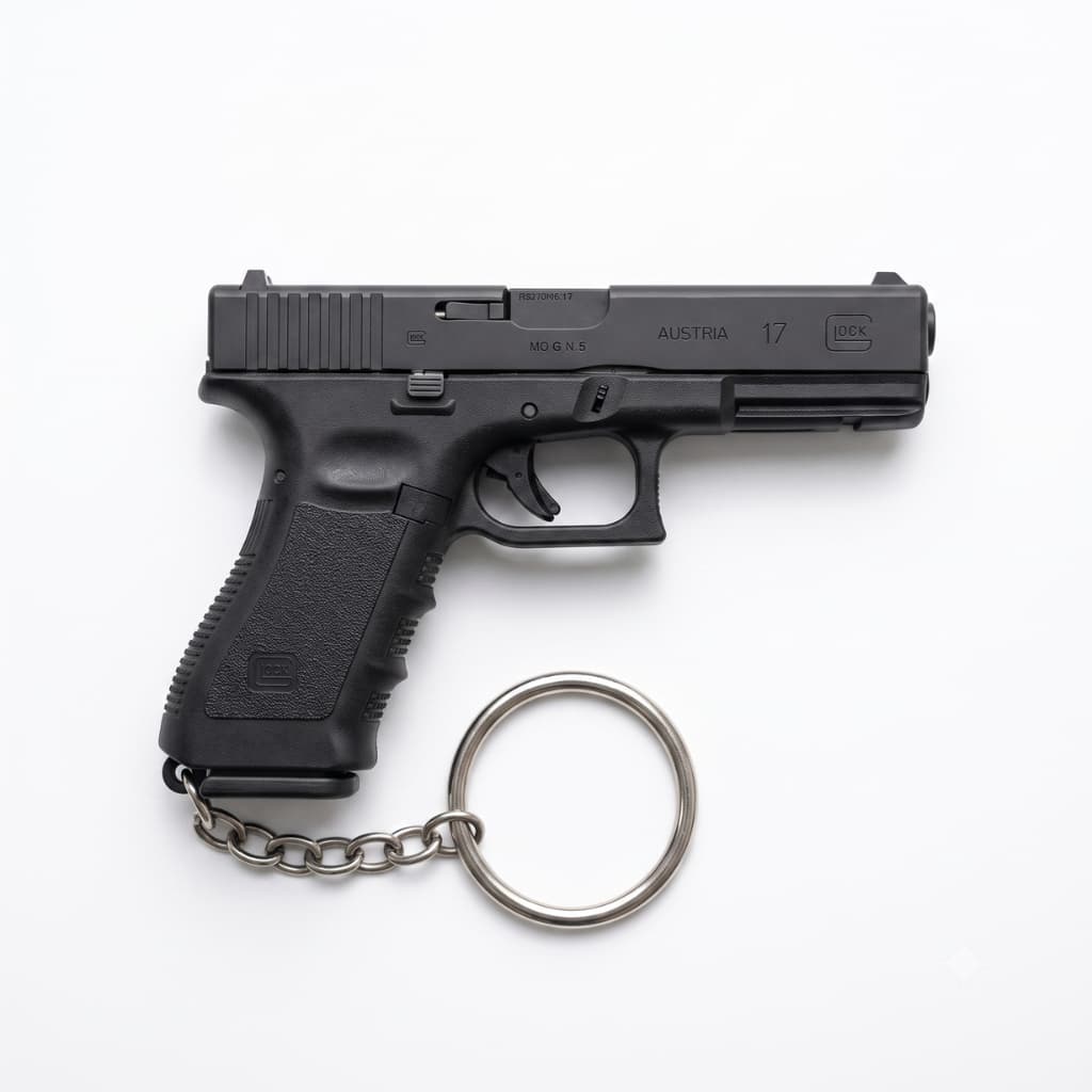 Chaveiro Tático Miniatura Glock 17 Colecionável Para Mochila Chave De Carro