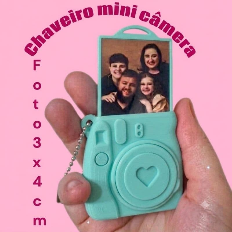 kit chaveiro de câmera porta foto 3x4, 1,2 ou 5 unidades (ESTILO INSTAX),  polaroid.