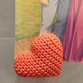 Suporte Porta Retrato Coração Crochê / Tricô Vermelho Mesa decoração Dia dos Namorados