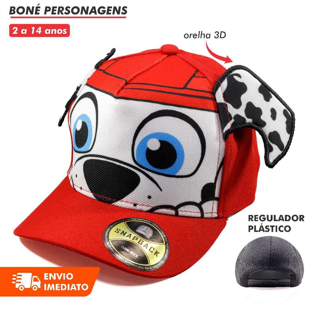 Boné Infantil Bordado Desenho Personagens Presente Aniversário