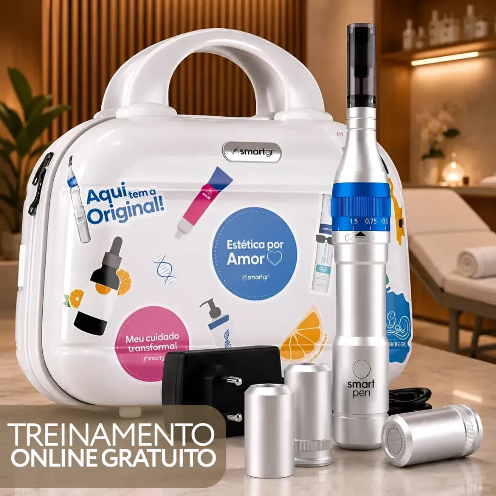 Smart Derma Pen Caneta Microagulhamento C/ Anvisa Sem Fio + Treinamento Online + Brinde - Smart Gr