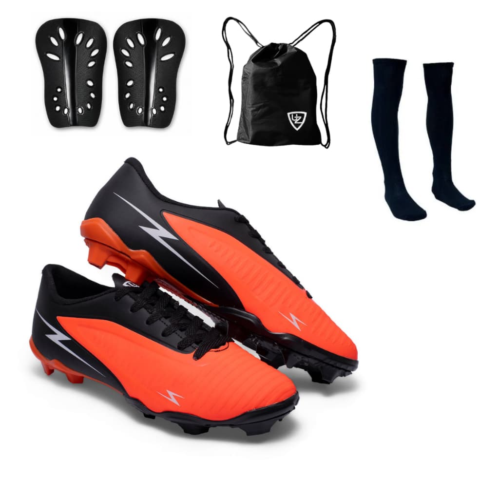 Chuteira Campo Striker Lançamento Original Uzze Meião Caneleira Mochila