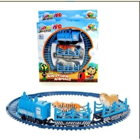 Ferrorama Trem Trenzinho Expressinho Zoo Cianças Com 11 Pcs