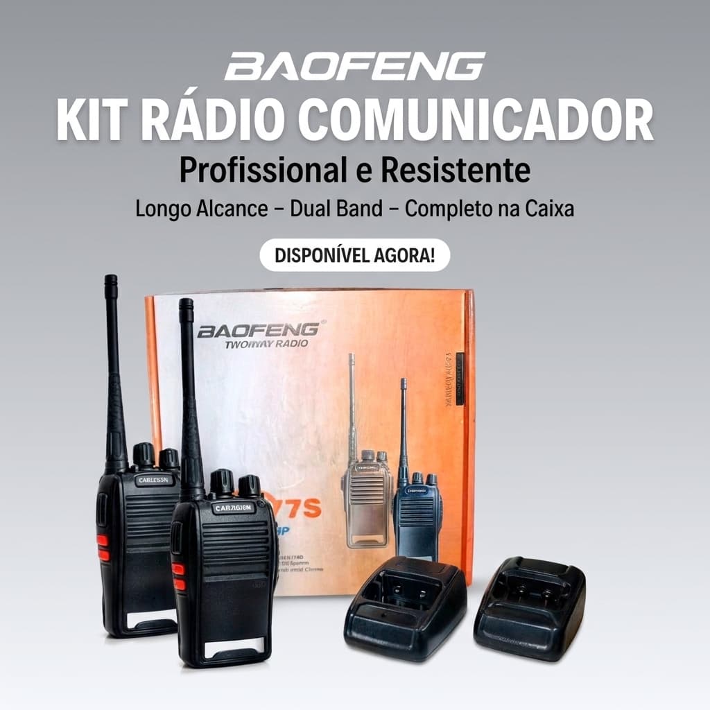 Kit 2 Rádios Comunicadores Baofeng BF-777s Walkie Talkie UHF