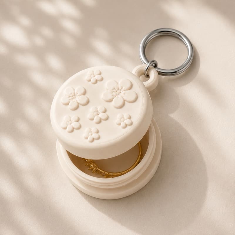 Porta Joias Chaveiro Porta Anel e Aliança | Mini Porta Corrente para Academia, Bolsa e Viagem