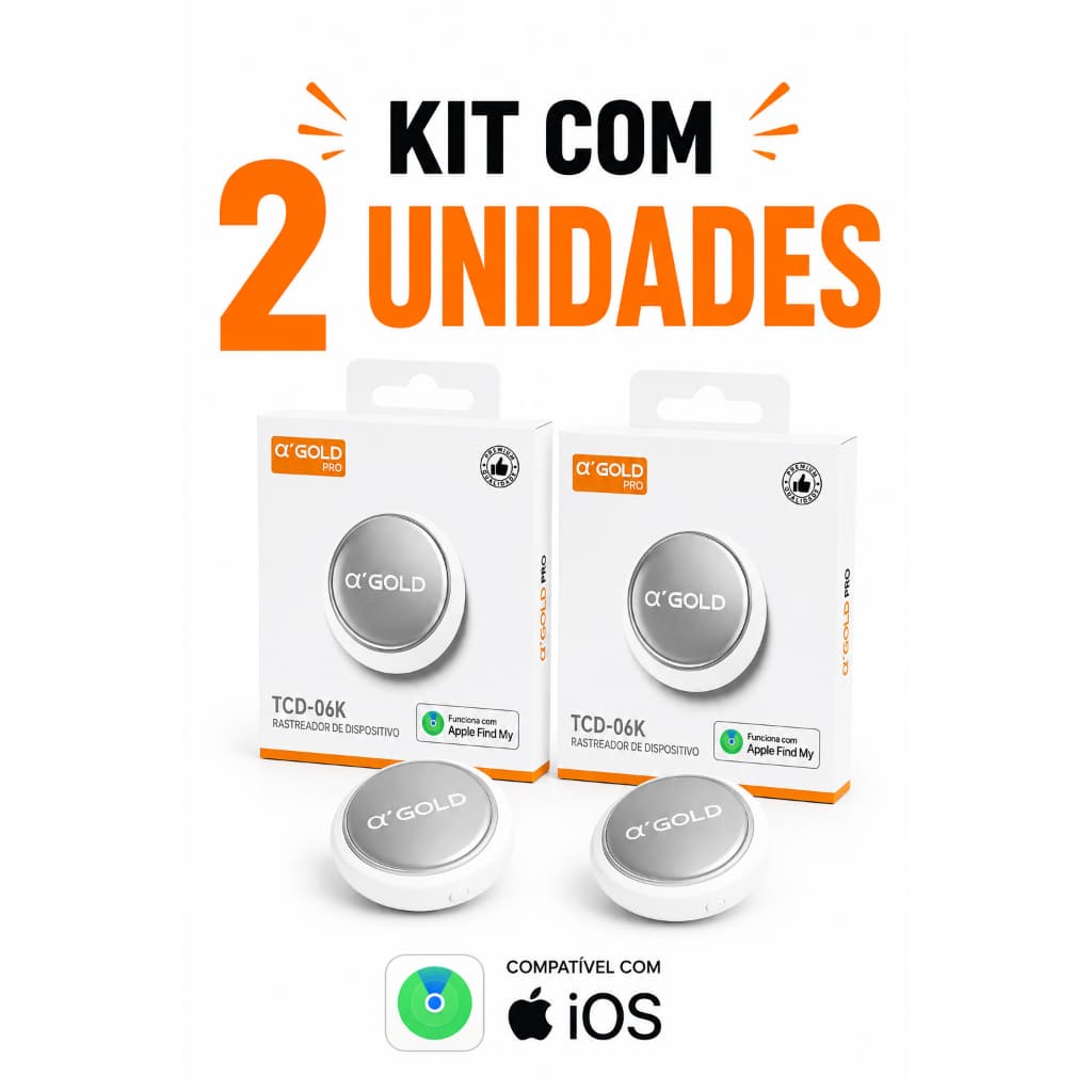 Kit Com 2 Tag Localizador Rastreador Bluetooth GPS IOS Iphone Inteligente Anti Perda