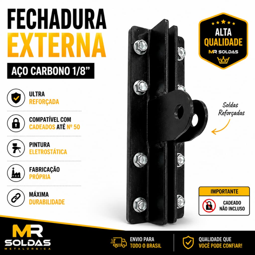 Fechadura Porta Cadeados Trava De Porta Portão Industrial
