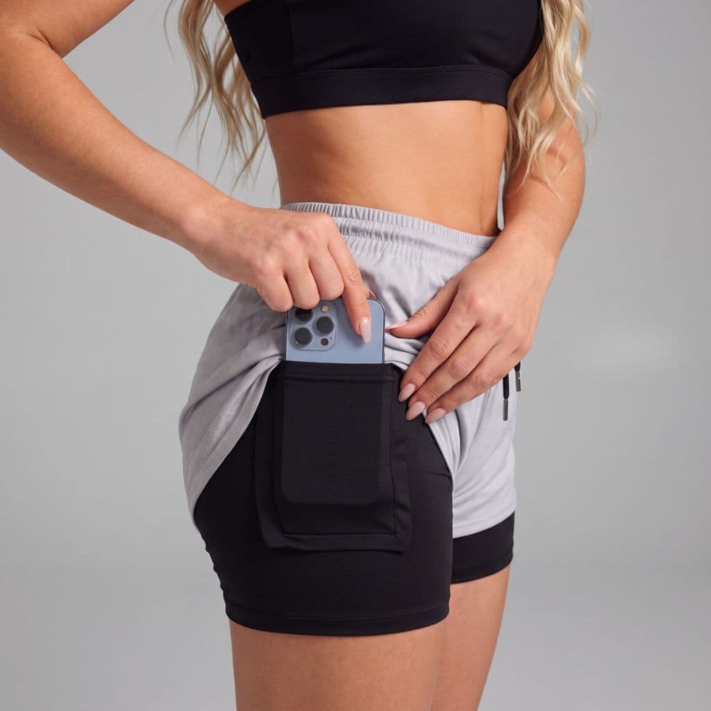 Bermunda Short Duplo de Compressão Feminino Fitness Academia, Corrida e Uso Casual