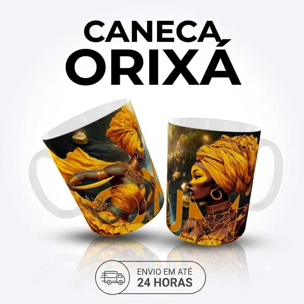 Caneca Orixá Personalizada Presente Tema Umbanda Candomblé Caneca Povoada Matriz Africana Afro Iemanjá Xangô Oxóssi Axé