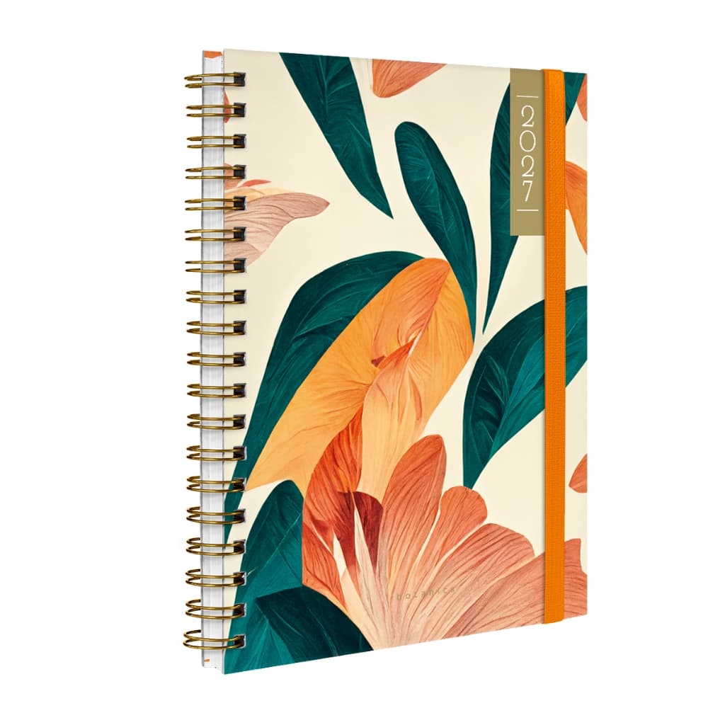 Agenda Planner Semanal Plus 2027 Capa Dura Botanics Floral Jardim