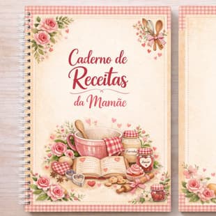 Presente para mães, avós Caderno De Receitas P/ Preencher com mais de 100 páginas