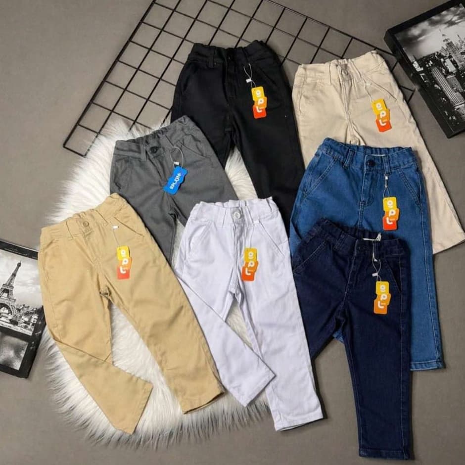 Calça Infantil Menino Esporte Fino Sarja Bolso Embutido 7 Cores