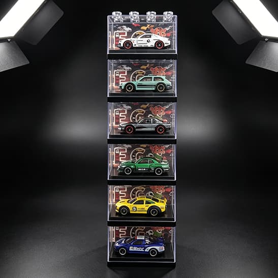 Miniatura Street Racing Customizado com Caixa Transparente Colecionável