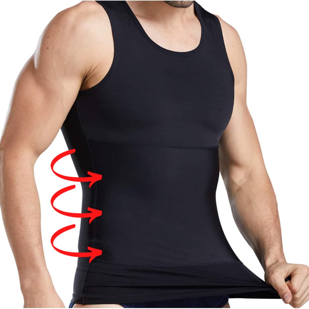 Camiseta preta regata americana academia cinta modelador ajuda Perder Barriga Queima Gordura termica