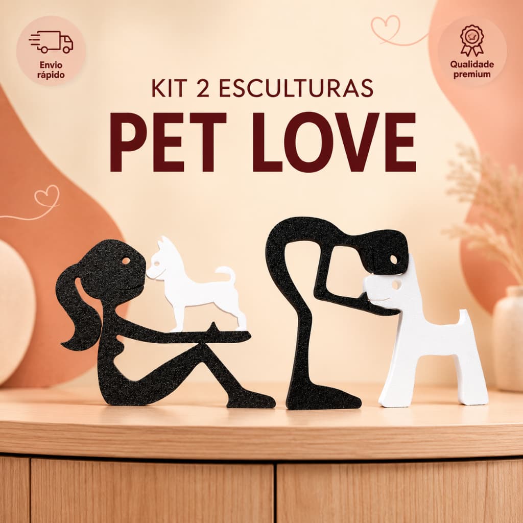 KIT 02 Esculturas minimalistas Decorativa para Decoração da casa enfeite de mesa sala em plástico