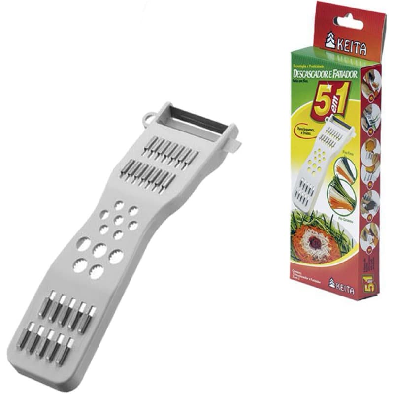 Ralador Descascador 5 Em 1 Fatiador Legumes Verduras Frutas Manual Multifuncional KEITA