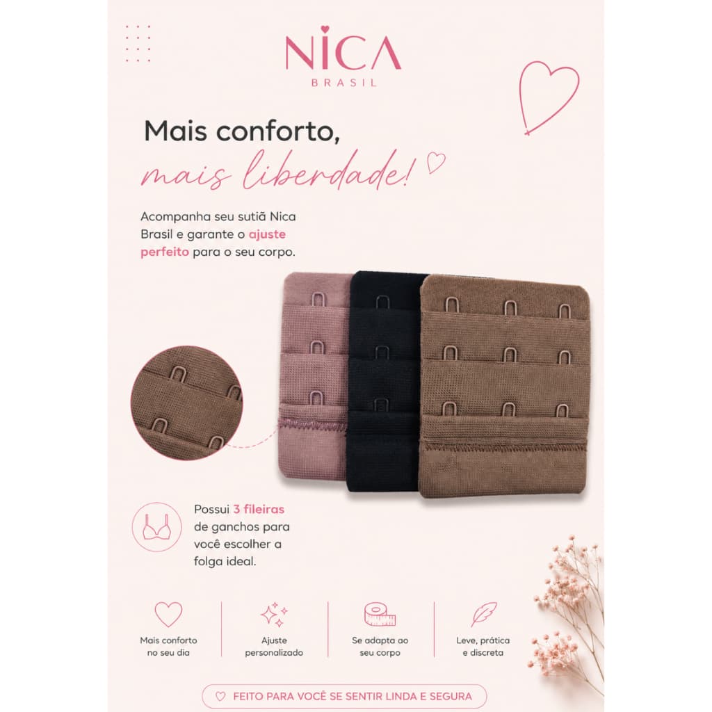 Kit de 3 Extensores - Lilás, Preto, Chocolate.