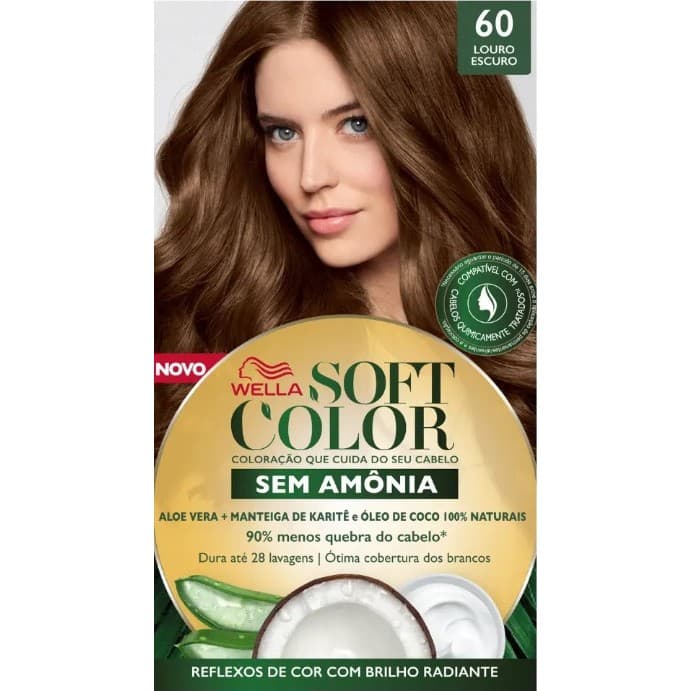 Coloração Tintura Sem Amônia Louro Escuro 60 Soft Color