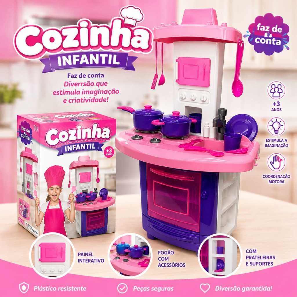 Cozinha Infantil Completa-Transforme a Brincadeira em Diversão