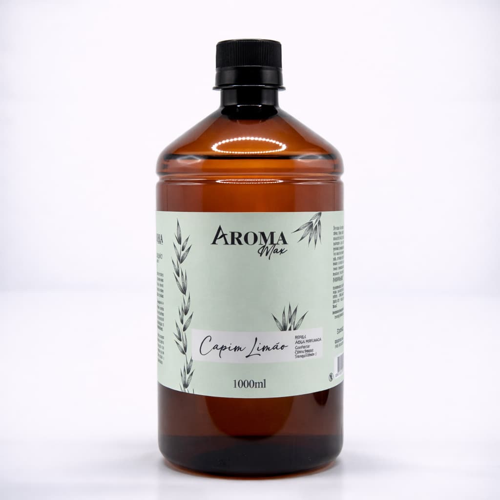 Água Perfumada 1 Litro Aroma Refrescante Capim Limão Aromatizador Perfume Ambiente