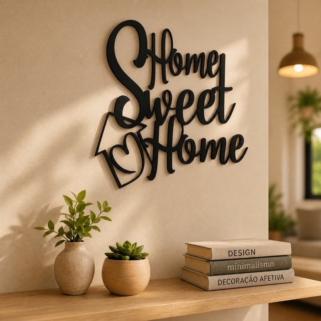 Placa Home Sweet Home Minimalista