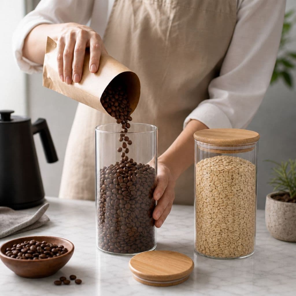 Potes para Mantimentos 1500ml com Tampa Hermética Kit 2 Unidades Moderno e Elegante Organização