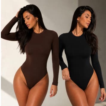 Kit 2 Body Suplex Manga Comprida Segunda Pele Decote Careca bory Manga Longa Liso Justo Frio Inverno